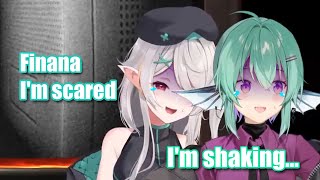 Pomu and Finana screaming and being scared babies playing Night Security 【NIJISANJI EN】