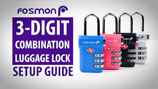 Fosmon 3-Digit Combination Luggage Lock | Setup Guide