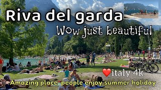 Riva del Garda 2022 , Italy walking Tour 2022 , Midday walk 4k UHD , lake garda