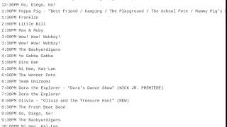 Nick Jr. Schedule(March 20, 2011)