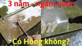 Bê tông nhẹ ngâm nước 3 năm, kê lối đi, xịt nước áp lực. Kiểm tra độ bền bê tông nhẹ. Liệu có hỏng?