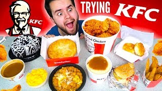 TRYING KFC! THE WHOLE MENU! - Fried Chicken, Chicken Pie, Fries, & MORE Taste Test!