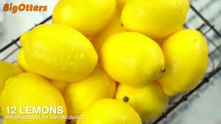 Fake Lemons,Plastic Artificial Yellow Lemon for Fake Fruit Bowl,Home Kitchen TablePhotography Prop