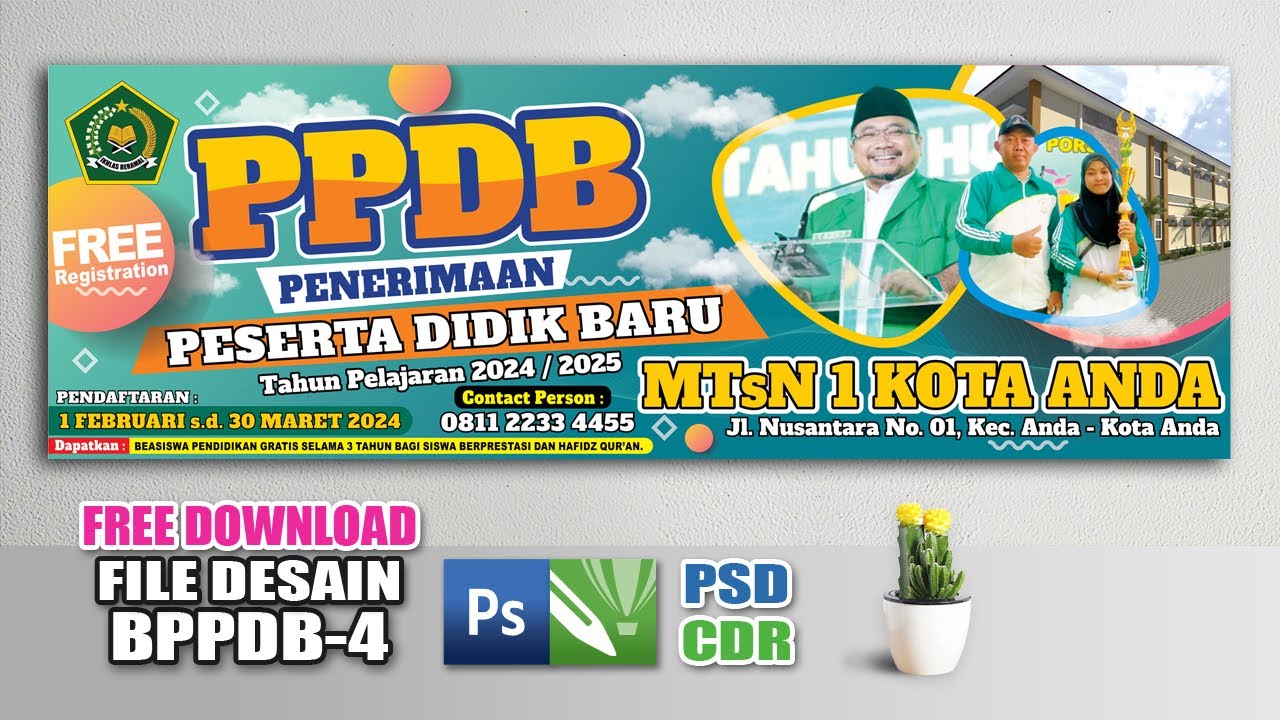 DESAIN BANNER PPDB 2024-2025, SPANDUK PPDB TERBARU - DENGAN COREL DRAW ...