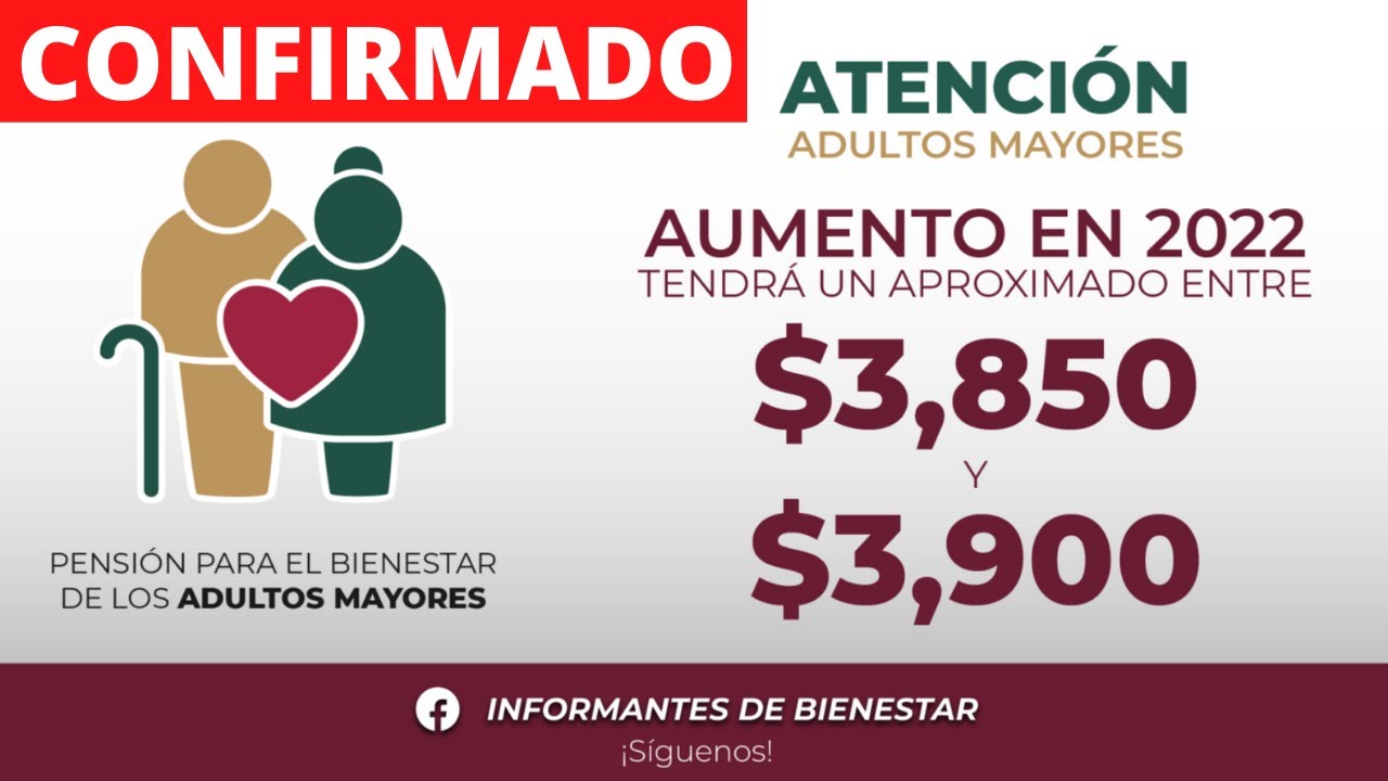 CONFIRMADO Pensión Para El Bienestar Adultos Mayores De 65 Años $3,900 ...