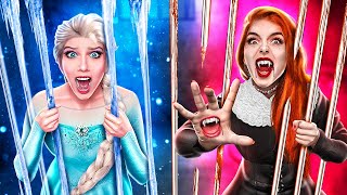 Elsa vs Vampire En Prison! Évasion de Prison!