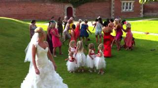 Bride throws bouquet