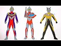 mewarnai ultraman ultimate tiga ultraman ribut u0026 ultraman darklops zero