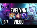 EVE vs VIEGO (JNG) | 11/0/11, 1300+ games, Legendary, 900K mastery | KR Master | 13.7