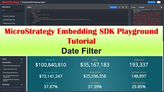 MicroStrategy Embedding SDK Playground Tutorial - Date Filter