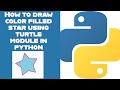 How to draw color filled star using turtle module in python 2022 @RockingSupport
