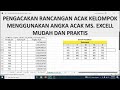 Cara Pengacakan Rancangan Acak Kelompok dengan Angka Acak Ms. Excell