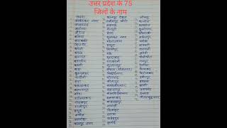 उत्तर प्रदेश के 75 जिलों के नाम। Lucky Study 99