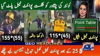 Peshawar Zalmi Vs Quetta Gladiator Full Highlights 2023 | PSL Today Points Table After Match 25th
