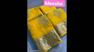 organza new haldi special saree on meesho vo itni sasta