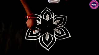 Flower rangoli designs|dot kolam designs|chukkala muggulu designs|dot kolam|KBS Rangoli 741