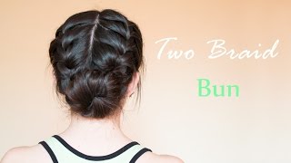 Two French Braid Bun Hair Tutorial | hairdo for everyday and special occasion | J.M.