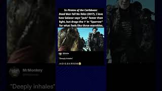 In Dead Men Tell No Tales (2017), Salazars voice in this scene is hilarious