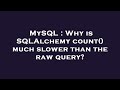 MySQL : Why is SQLAlchemy count() much slower than the raw query?
