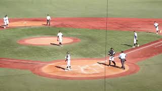 2022/11/19(土) 倉重聡(広陵高校) vs 門間丈(東海大菅生高校) キャッチャーファウルフライ