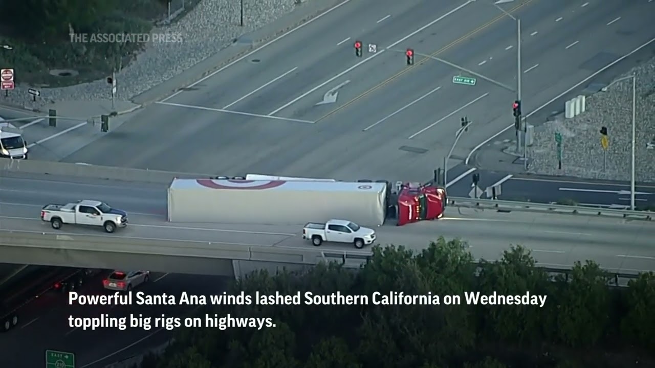 Powerful Santa Ana Winds Lash California - YouTube