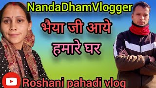 आज हमारे घर में आये‌।खास मेहमान ☺️नंदा नगर के फेमस vlogger ☺️Roshani pahadi vlog ।