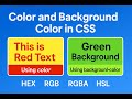 CSS Colors & Backgrounds Explained: HEX, RGB, RGBA, HSL | Beginners Guide