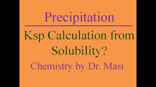 How to Find Ksp from Solubility?
