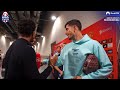 The AFTV boys share banter with the Arsenal squad