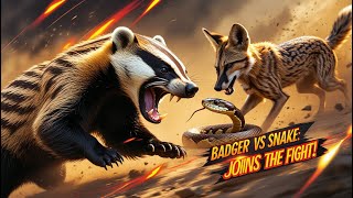 Honey Badger Attacks Snake... Jackal Helps | Reaction