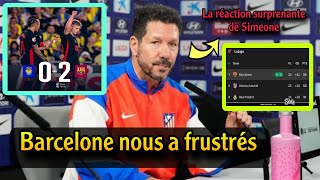 Vous ne croirez pas ce que Simeone a dit après la victoire 2-0 de Barcelone contre Las Palmas en Lig