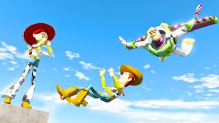 GTA 5 Buzz Lightyear vs Woody & Jessie Ragdolls/Fails [Toy Story]