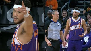 Devin Booker gets ejected for pointing at ref on other side of court vs Pistons 🤔