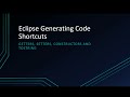 Fast Way To Create Getters, Setters, Constructors and The toString Method In Eclipse - Part1