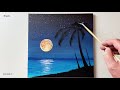 acrylic painting for beginners full moon painting step by step 120