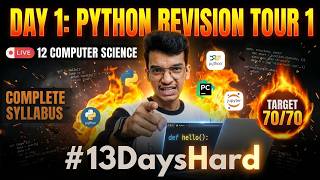 Python Revision Tour - 1: Shuru ho jao! 🔥 | Day 1: #13DaysHard | Nitin Paliwal