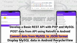 Android Studio | fetch data from MySQL database | converting MySQL database to JSON format