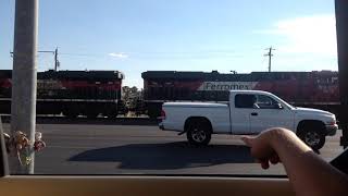 Bnsf leads 2 Ferromex locomotives and a nofolk southern locomotive