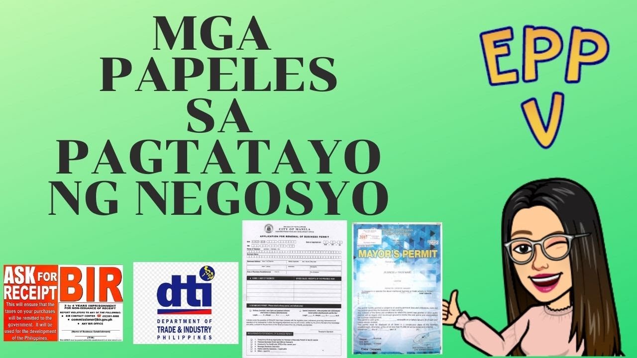 EPP V Mga Papeles Sa Pagtatayo Ng Negosyo - YouTube