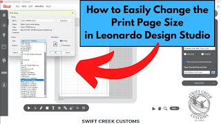 Changing the Print Page Size in Siser Leonardo Design Studio