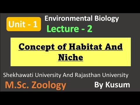 Concept of habitat and niche||Lec -2 |Unit-1|Environmental biology| Scientific workshop|Kusum| Ecology