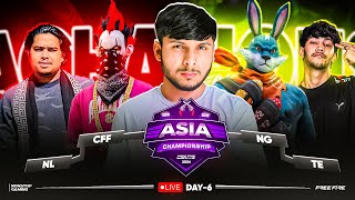 ASIA CHAMPIONSHIP 🔥🚀 GRP STAGE LAST DAY 💀 FT- NG, CFF, NL, TE, GG, VN #nonstopgaming -free fire live