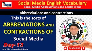 Business English Abbreviations & Contractions Words of Social Media | Learn English Day-13 #viral
