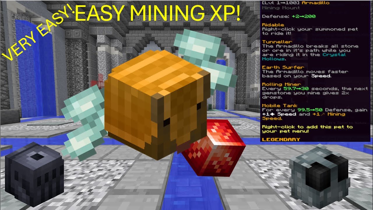 Easy Mining Xp Hypixel Skyblock Youtube