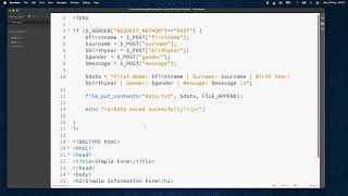 Simple Input Form in PHP and HTML