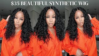 $35 BEAUTIFUL Synthetic wig😍 | CHEAP ✔️ CUTE✔️ \u0026 FUNCTIONAL✔️