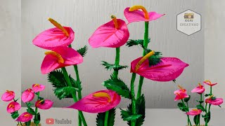 Aprende hacer flores calla lily con bolsa de plástico | Manualidades #flowers #crafts #creativity