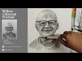 Free Hand Portrait Drawing - CHARCOAL Step by Step | Artist Argha Bhattacharya