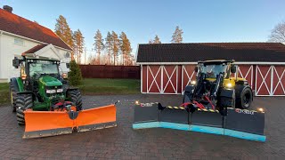 Snowplowing in Norway - Lundberg 8250 \u0026 John Deere 5100R (Wingmaster plow!)