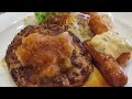 ガストの（水曜日）日替わりランチ（おろしﾊﾝﾊﾞｰｸﾞ u0026海老フライ u0026ソーセージ）税込み699円！日替わりスープ無料付き！paypay利用可🙆